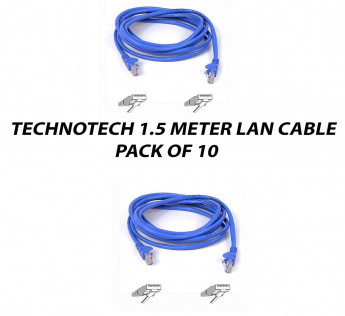 TECHNOTECH 1.5 METER CAT6 LAN PATCH CABLE PACK OF 10
