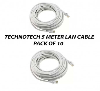TECHNOTECH 5 METER CAT6 LAN PATCH CABLE PACK OF 10