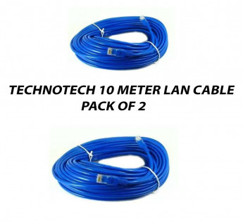 TECHNOTECH 10 METER CAT6 LAN PATCH CABLE PACK OF 2