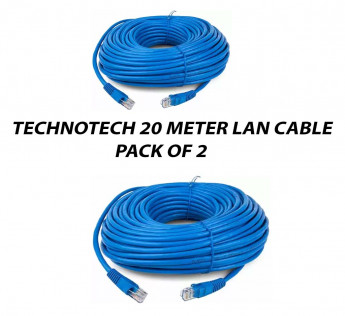 TECHNOTECH 20 METER CAT6 LAN PATCH CABLE PACK OF 2