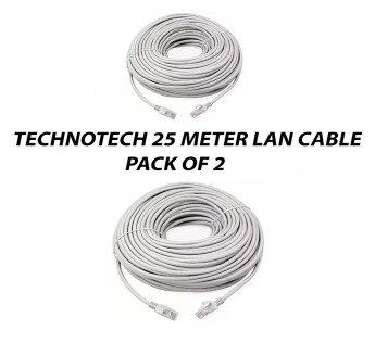 TECHNOTECH 25 METER CAT6 LAN PATCH CABLE PACK OF 2