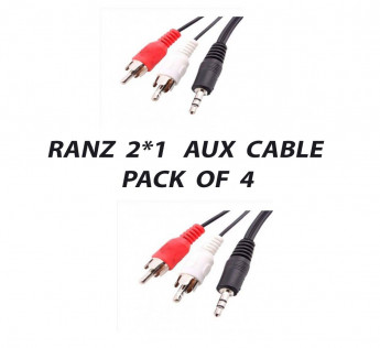 RANZ 2*1 AUX CABLE PACK OF 4