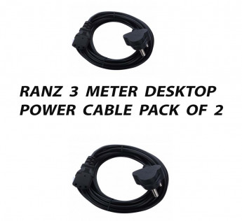RANZ 3 METER DESKTOP POWER CABLE PACK OF 2
