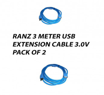 RANZ 3 METER USB EXTENSION CABLE 3.0V PACK OF 2