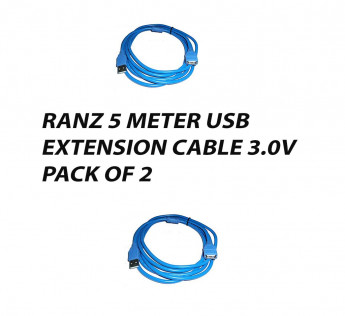RANZ 5 METER USB EXTENSION CABLE 3.0V PACK OF 2