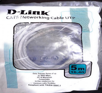 D-LINK RJ45 CAT6 PATCH CORD ETHERNET 5MTR LAN CABLE