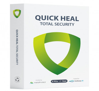 QUICK HEAL TOTAL SECURITY LATEST VERSION - 5 PCS, 1 YEAR (DVD)