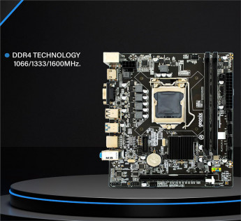 Geonix GX-H61 DDR3 Motherboard | 2.0 USB | Support M.2 and NVMe SSD | LGA 1155 Support Intel 2nd and 3rd Gen CPU | DDR3 RAM | 3 Years Warranty