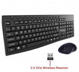 Quantum QHM9600 Wireless Keyboard and Mouse Combo Multimedia Keyboard and Mouse Combo for Laptop & Desktop Black