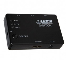 TECHNOTECH HDMI SWITCH SPLITTER 3 PORTS HDMI SWITCH BOX HDMI SPLITTER, HDMI HUB, HDMI MALE TO DUAL HDMI FEMALE 1 TO 3 WAY CABLE ADAPTER CONVERTER SUPPORT 4K 2K 1080P 3D