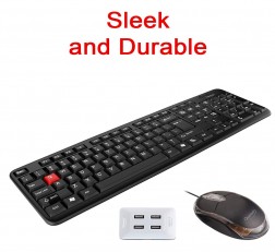 QUANTUM WIRED KEYBOARD, MOUSE AND 4 PORT HUB COMBO