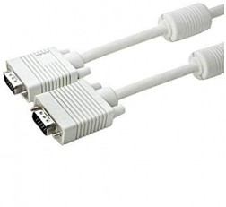 TERABYTES TV-OUT CABLE 1.5 METER 15 PIN MALE TO MALE VGA CABLE FOR CONNECTING LAPTOP PC TO MONITOR LCD LED TV & DVR (WHITE, PACK OF 1)