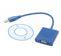 TERABYTE HDMI MALE TO VGA FEMALE VIDEO CONVERTER ADAPTER CABLE (BLUE)