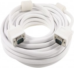 ADNET 5 METER VGA CABLE ADNET VGA CABLE 5 METER MALE TO MALE CORD 15 PIN FOR COMPUTER MONITOR, PROJECTOR, PC, TV (WHITE)
