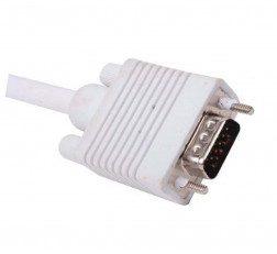 TERABYTE 3 METER VGA CABLE (COMPATIBLE WITH MONITOR, COMPUTER, DESKTOP, WHITE, ONE CABLE)