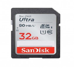 SANDISK 32GB ULTRA SDHC UHS-I MEMORY CARD - 90MB/S, C10, U1, FULL HD, SD CARD - SDSDUNR-032G-GN6IN