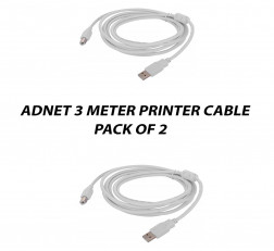 ADNET 3 METER USB PRINTER CABLE PACK OF 2