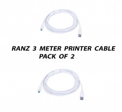 RANZ 3 METER USB PRINTER CABLE PACK OF 2