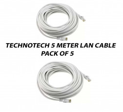 TECHNOTECH 5 METER CAT6 LAN PATCH CABLE PACK OF 5