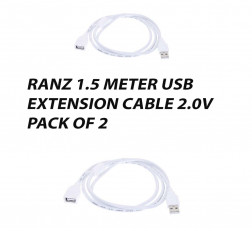 RANZ 1.5 METER USB EXTENSION CABLE 2.0V PACK OF 2