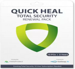QUICK HEAL TOTAL SECURITY RENEWAL TS10UP (10 USER 3 YEAR)